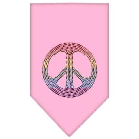 UNCONDITIONAL LOVE Rainbow Peace Sign Rhinestone Bandana Light Pink Large UN788266